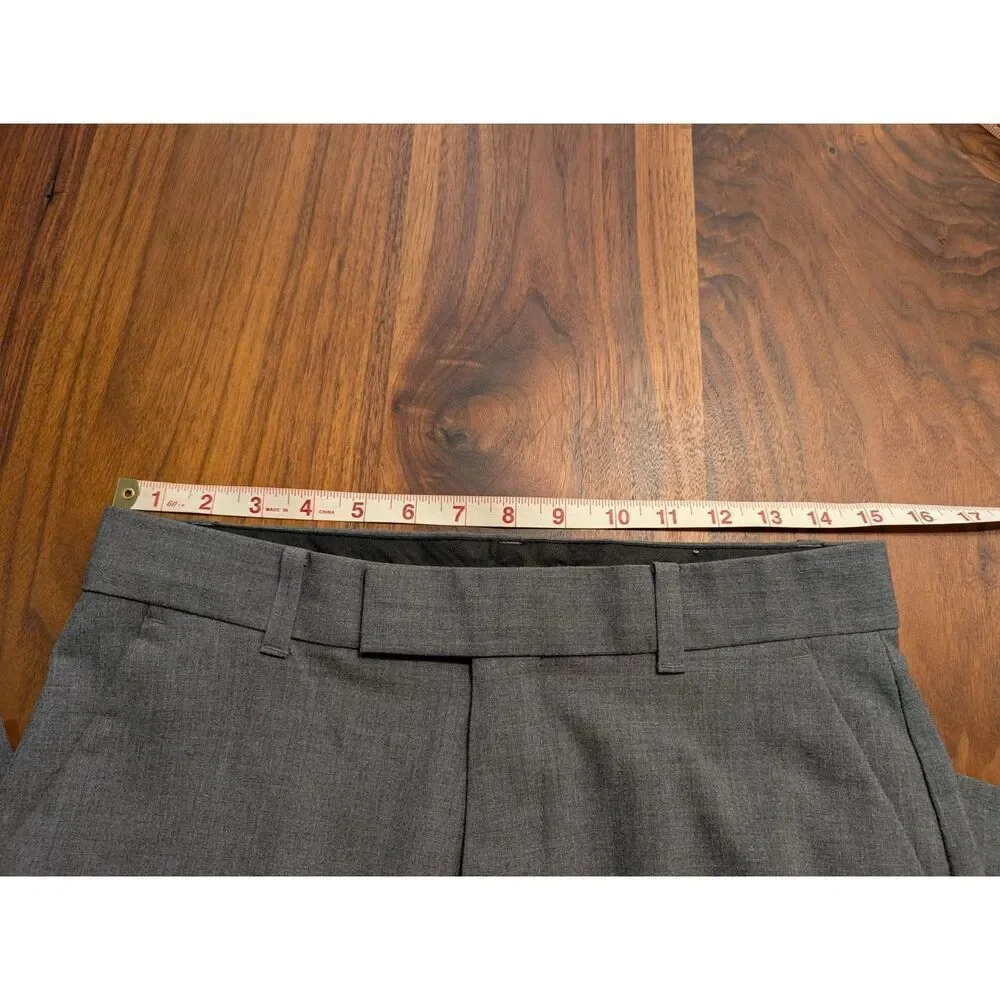 Calvin Klein Boys Gray Flat Front Bi-Stretch Straight Leg Dress Pants Size 18